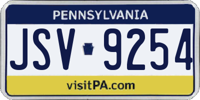 PA license plate JSV9254