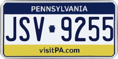 PA license plate JSV9255