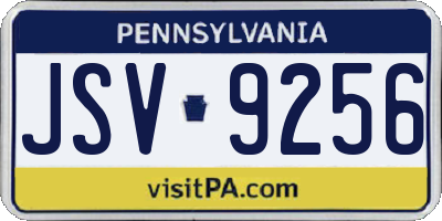 PA license plate JSV9256