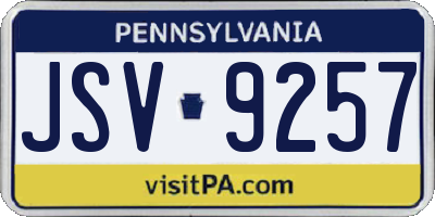 PA license plate JSV9257