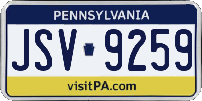 PA license plate JSV9259