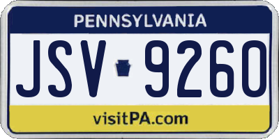 PA license plate JSV9260