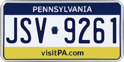 PA license plate JSV9261