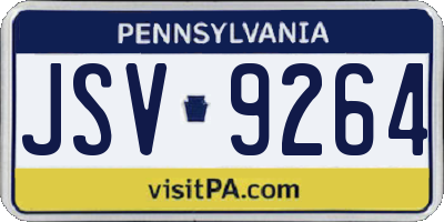 PA license plate JSV9264