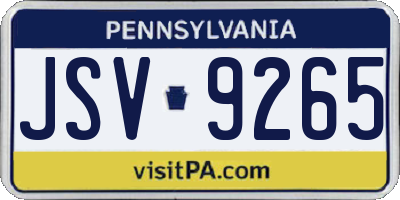 PA license plate JSV9265