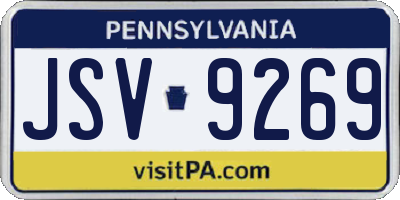 PA license plate JSV9269