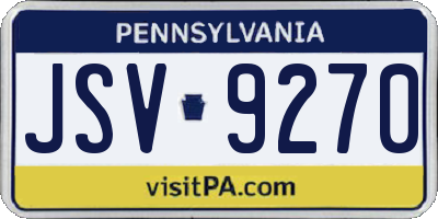 PA license plate JSV9270