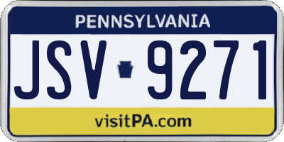 PA license plate JSV9271