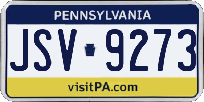 PA license plate JSV9273