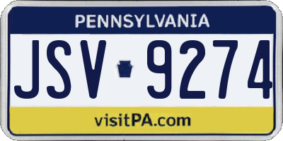 PA license plate JSV9274