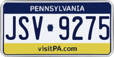 PA license plate JSV9275