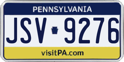 PA license plate JSV9276
