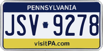 PA license plate JSV9278