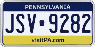 PA license plate JSV9282