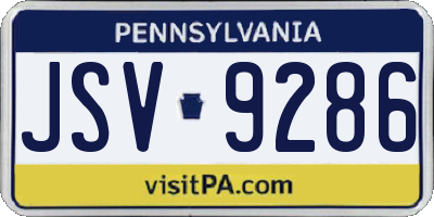PA license plate JSV9286