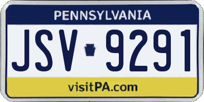 PA license plate JSV9291
