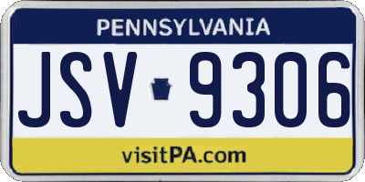 PA license plate JSV9306