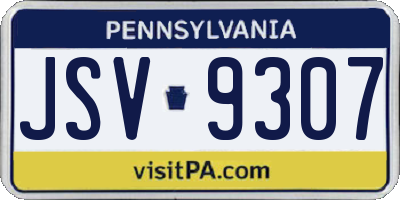 PA license plate JSV9307