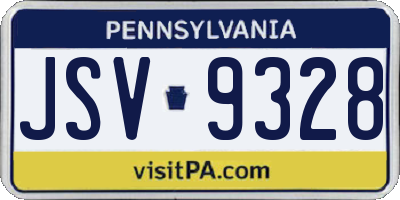 PA license plate JSV9328