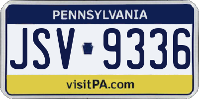 PA license plate JSV9336