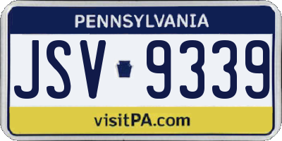 PA license plate JSV9339