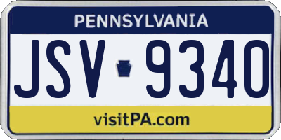 PA license plate JSV9340