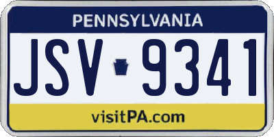 PA license plate JSV9341