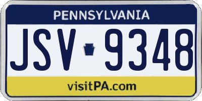 PA license plate JSV9348