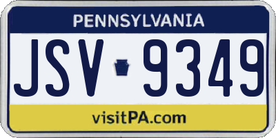 PA license plate JSV9349