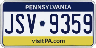 PA license plate JSV9359