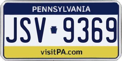 PA license plate JSV9369