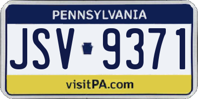 PA license plate JSV9371