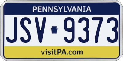 PA license plate JSV9373