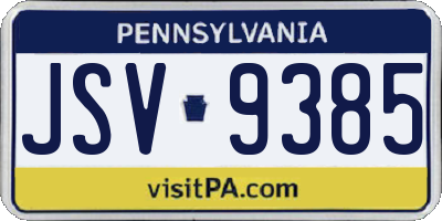 PA license plate JSV9385