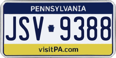 PA license plate JSV9388