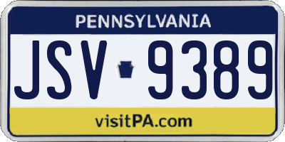 PA license plate JSV9389