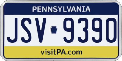 PA license plate JSV9390
