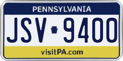 PA license plate JSV9400