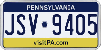 PA license plate JSV9405