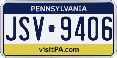 PA license plate JSV9406
