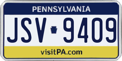 PA license plate JSV9409