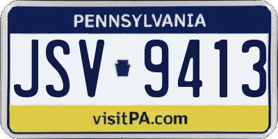 PA license plate JSV9413