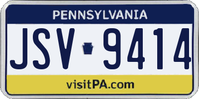 PA license plate JSV9414