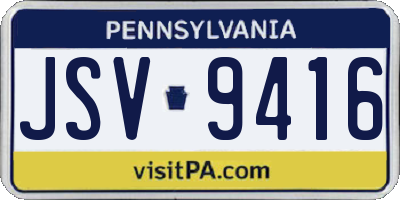 PA license plate JSV9416