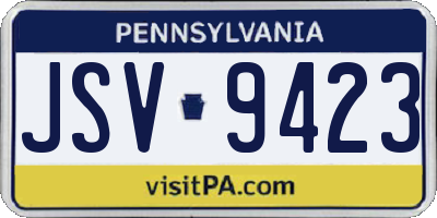 PA license plate JSV9423