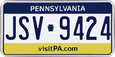 PA license plate JSV9424