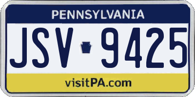 PA license plate JSV9425