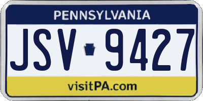 PA license plate JSV9427