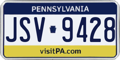 PA license plate JSV9428
