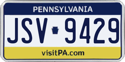 PA license plate JSV9429